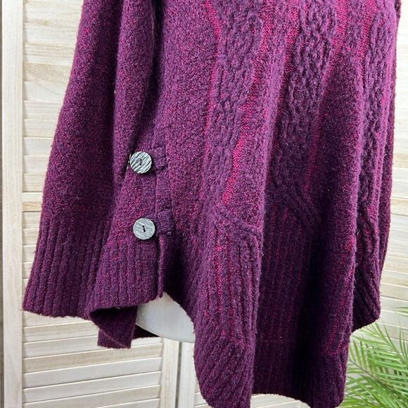 Anthropologie Angel of the North Wool Blend Cowl Neck Poncho Sweater XS - Picture 2 of 14